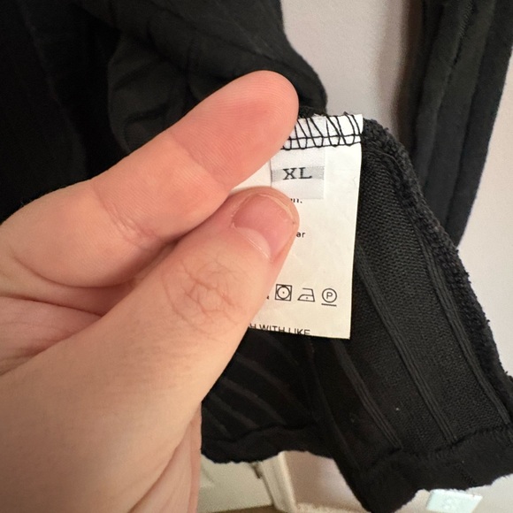 Black Ribbed Button-Detail Sweater - Picture 2 of 2